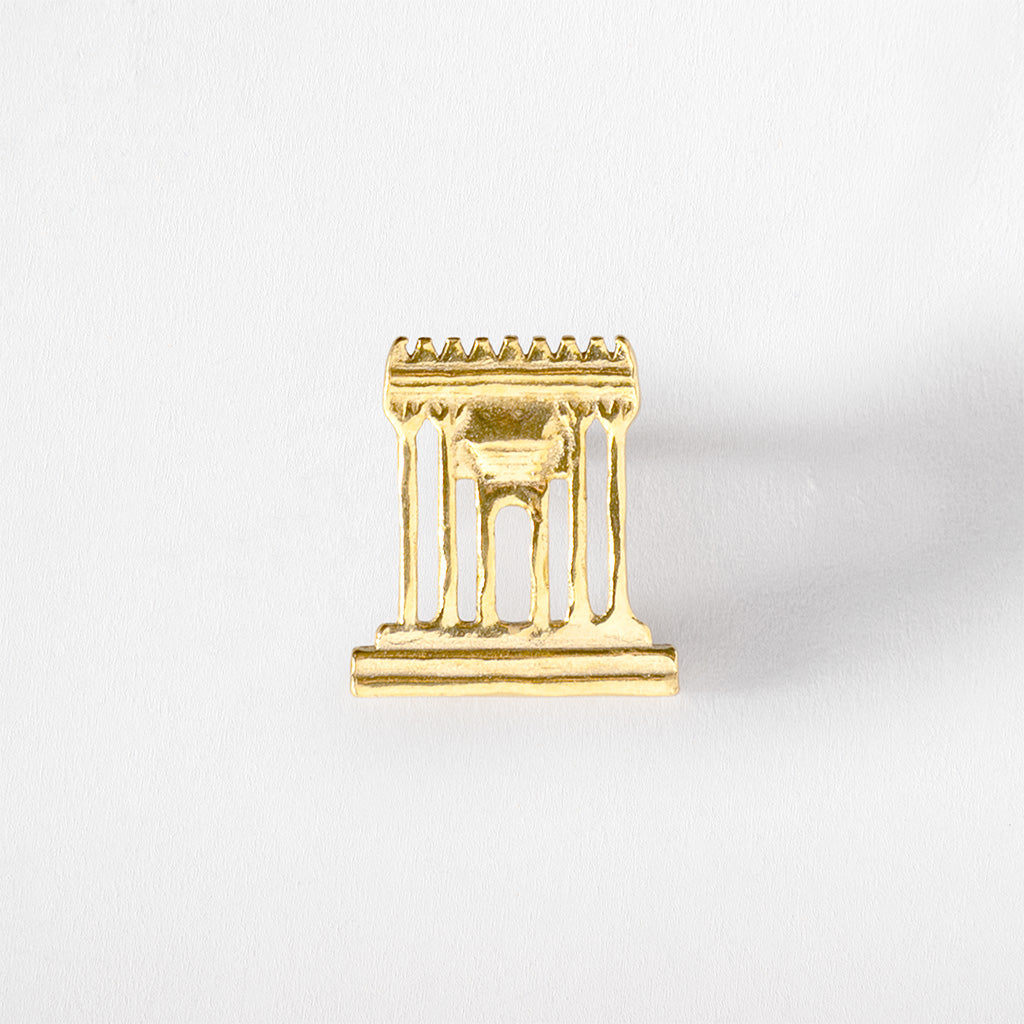 Gold Temple Lapel Pin