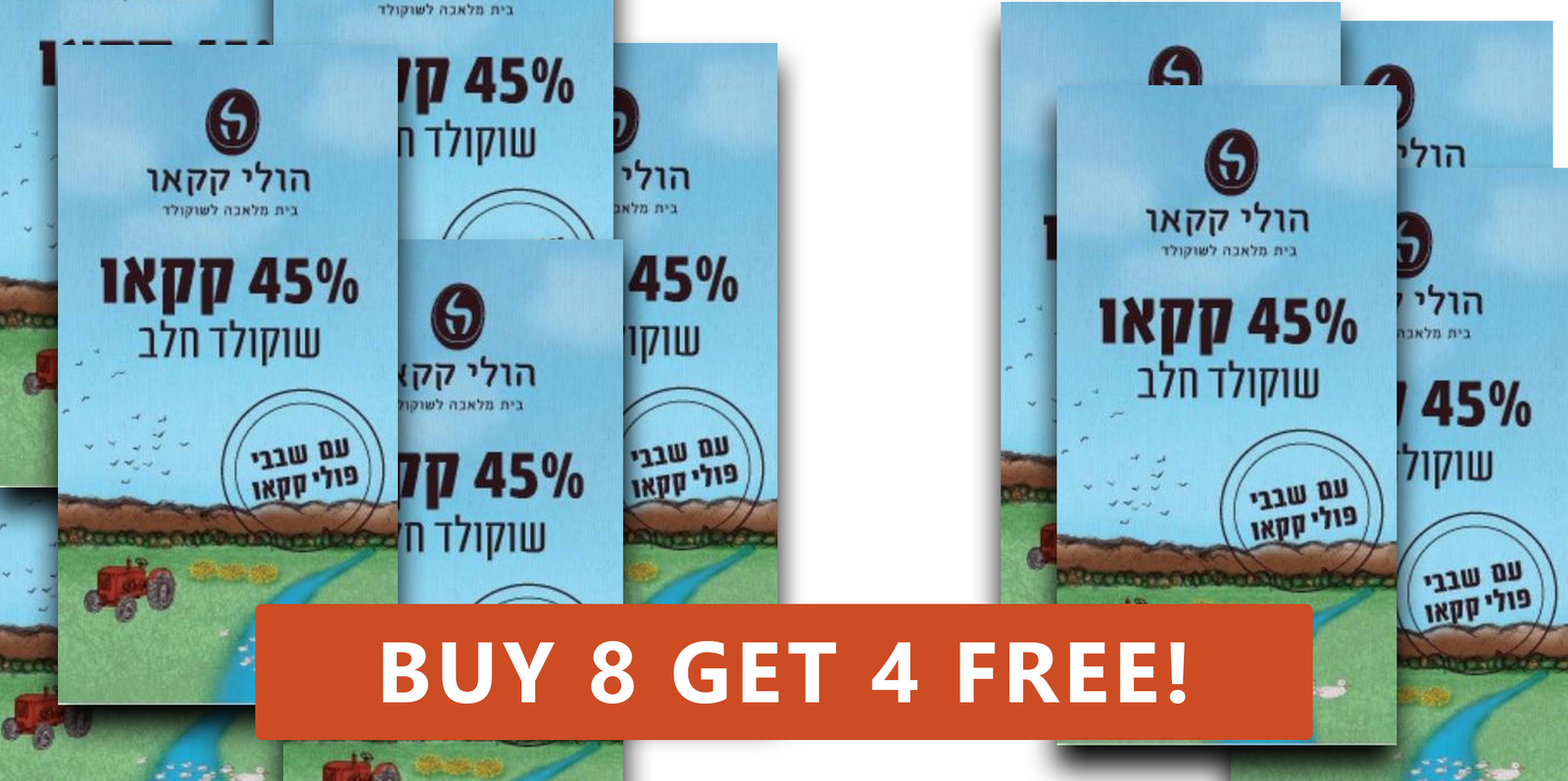 Big Sale on Chocolate! Get 4 bars free when you buy 8!