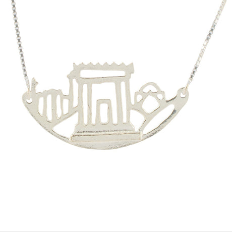Three Places (Jerusalem, Hebron, Shechem) Silver Necklace