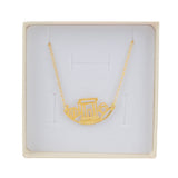 Three Places (Jerusalem, Hebron, Shechem) Gold Necklace