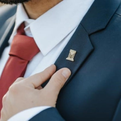 Gold Temple Lapel Pin