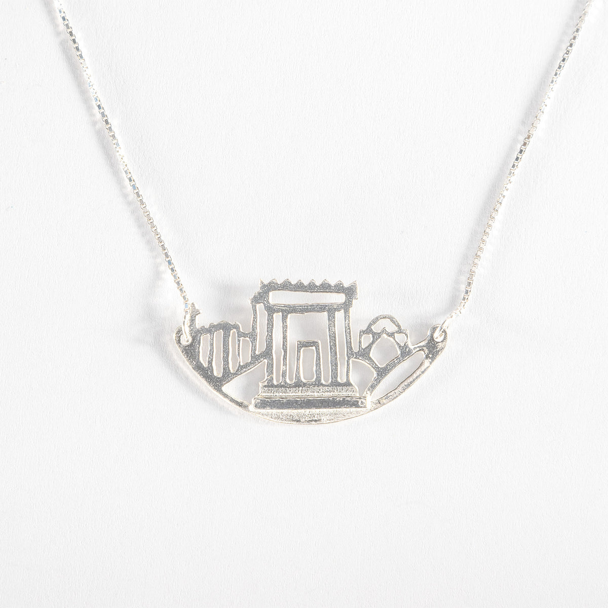 Three Places (Jerusalem, Hebron, Shechem) Silver Necklace