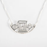 Three Places (Jerusalem, Hebron, Shechem) Silver Necklace