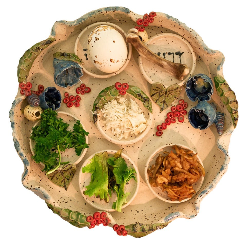 Passover Flower Seder Plate - Handmade in Israel