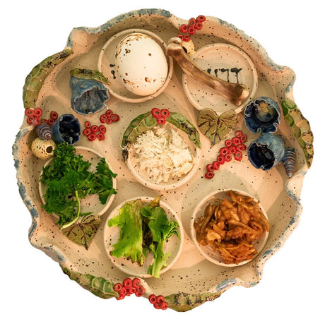 Passover Flower Seder Plate - Handmade in Israel