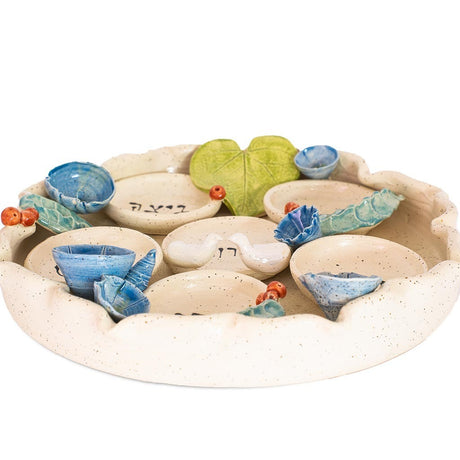 Passover Flower Seder Plate - Handmade in Israel