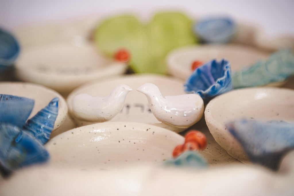 Passover Flower Seder Plate - Handmade in Israel